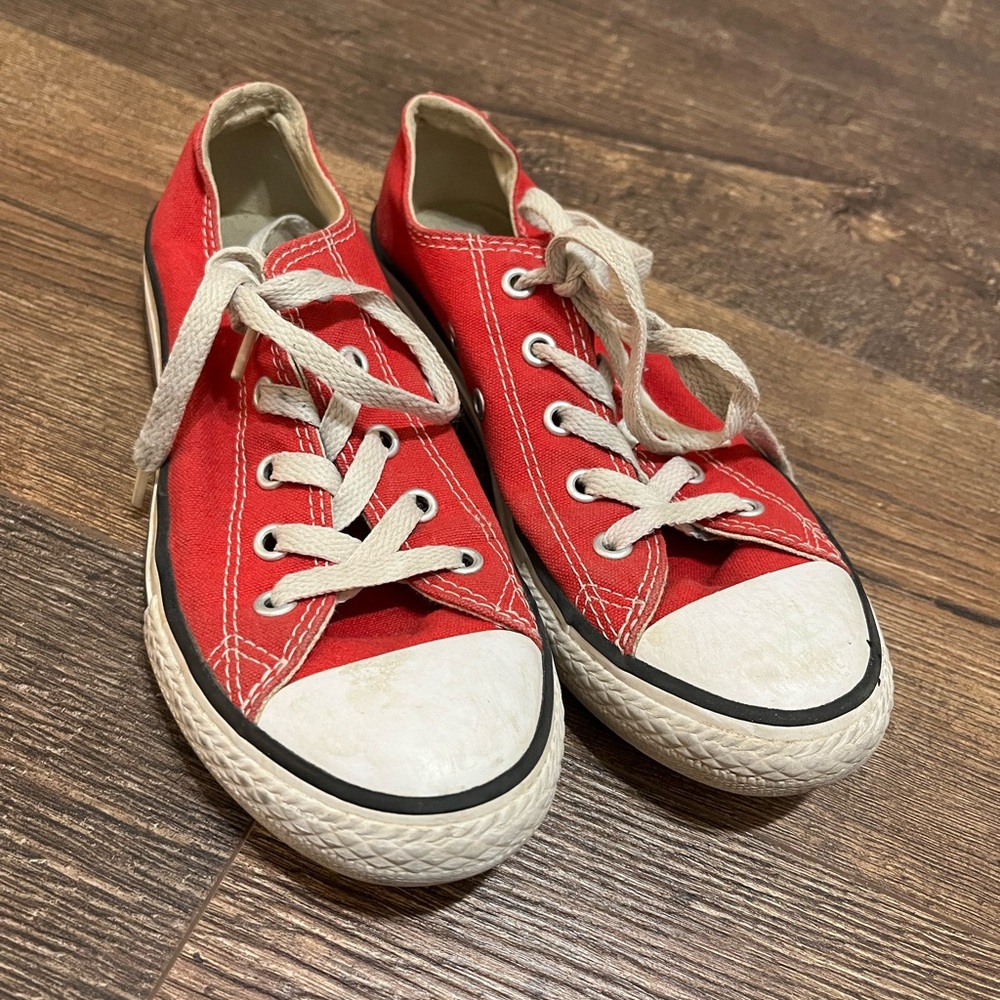 Converse Red Sneakers with White Laces and Rubber Toe Cap - Picture 1 of 7